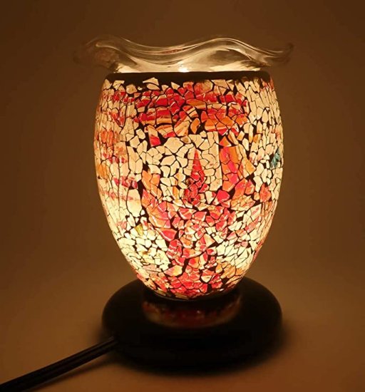 (image for) Decorative Mosaic Glass Aroma Lamp Multi Pastel Colors