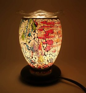 (image for) Decorative Mosaic Glass Aroma Lamp Multi Pastel Colors