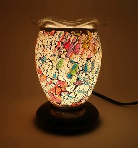 (image for) Decorative Mosaic Glass Aroma Lamp Multi Pastel Colors