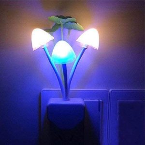 (image for) Pack of qty 2 Mushroom Color Changing LED Plug In Night Lights