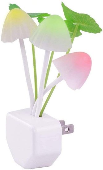 (image for) Pack of qty 2 Mushroom Color Changing LED Plug In Night Lights