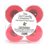 (image for) Peppermint Scented Gel Candle Tea Lights - 4 pk.