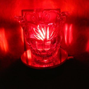 (image for) Red Floral Leaves Glass Plugin Aroma Warmer Night Light Dimmer