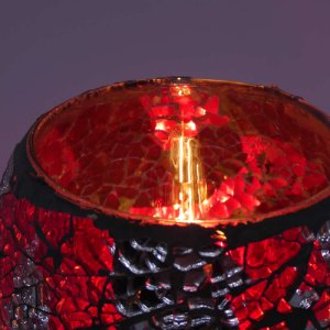 (image for) Red Black Silver Cracked Cylinder Dimmable Diffuser Warmer