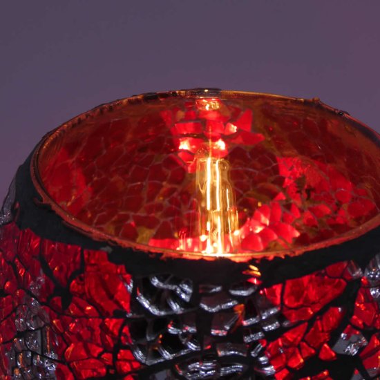 (image for) Red Black Silver Cracked Cylinder Dimmable Diffuser Warmer