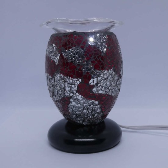 (image for) Red Black Silver Cracked Cylinder Dimmable Diffuser Warmer