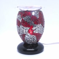(image for) Red Black Silver Cracked Cylinder Dimmable Diffuser Warmer