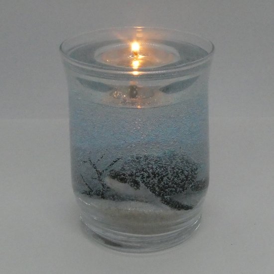 (image for) Sea Turtle Hatchling Forever Gel Candle With 4 Pack Tea Lights