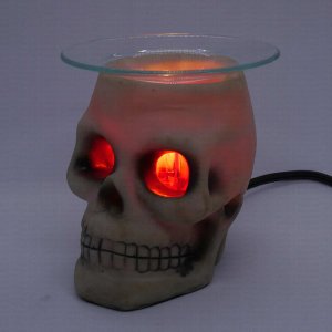 (image for) Skull Figurine Statue Oil Melt Warmer On Dimmer