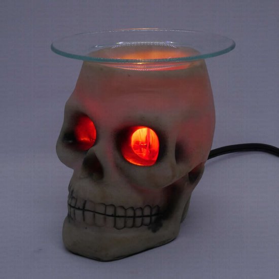 (image for) Skull Figurine Statue Oil Melt Warmer On Dimmer