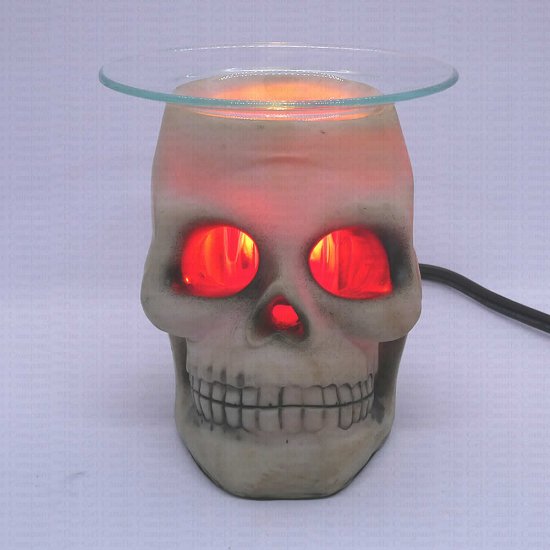 (image for) Skull Figurine Statue Oil Melt Warmer On Dimmer