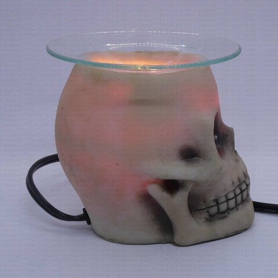 (image for) Skull Figurine Statue Oil Melt Warmer On Dimmer