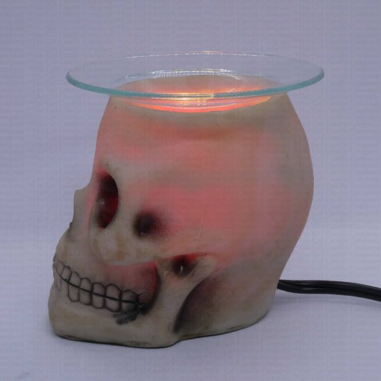 (image for) Skull Figurine Statue Oil Melt Warmer On Dimmer