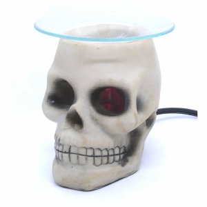 (image for) Skull Figurine Statue Oil Melt Warmer On Dimmer