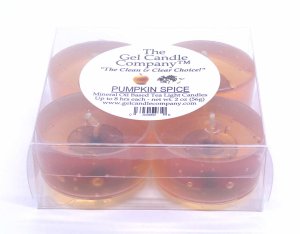 (image for) Pumpkin Spice Scented Gel Candle Tea Lights - 4 pk.