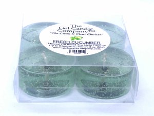 (image for) Fresh Cucumber Scented Gel Candle Tea Lights - 4 pk.