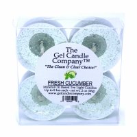 (image for) Fresh Cucumber Scented Gel Candle Tea Lights - 4 pk.