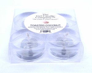 (image for) Toasted Coconut Scented Gel Candle Tea Lights - 4 pk.