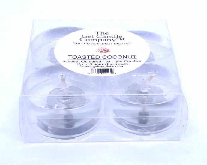 (image for) Toasted Coconut Scented Gel Candle Tea Lights - 4 pk.