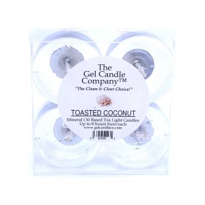(image for) Toasted Coconut Scented Gel Candle Tea Lights - 4 pk.