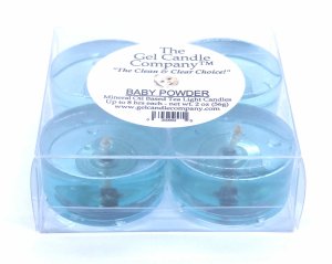 (image for) Baby Powder Scented Gel Candle Tea Lights - 4 pk.