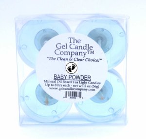(image for) Baby Powder Scented Gel Candle Tea Lights - 4 pk.
