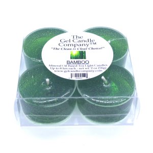 (image for) Bamboo Scented Gel Candle Tea Lights - 4 pk.