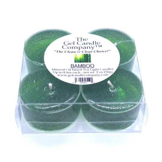 (image for) Bamboo Scented Gel Candle Tea Lights - 4 pk.