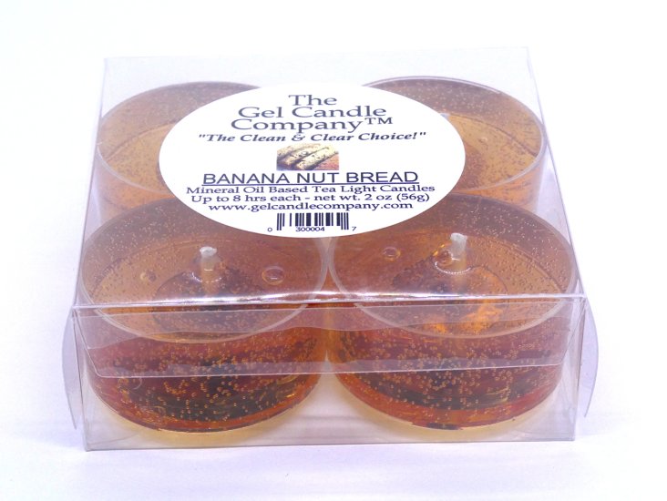 (image for) Banana Nut Bread Scented Gel Candle Tea Lights - 4 pk.