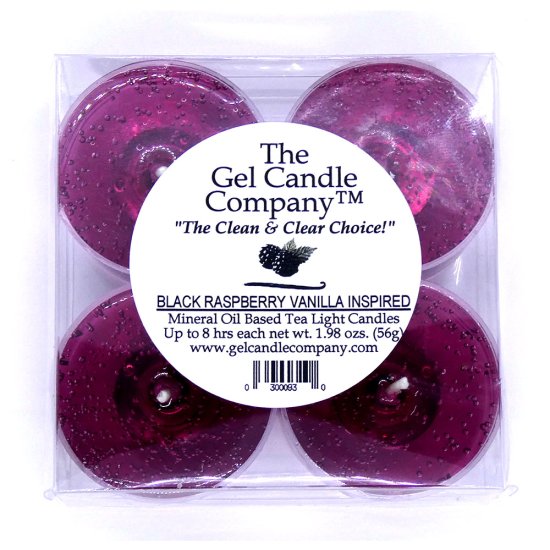 (image for) Black Raspberry Vanilla Inspired Gel Candle Tea Lights - 4 pk.