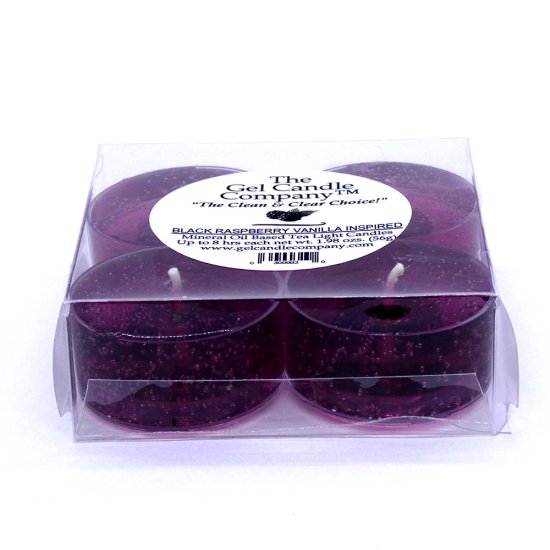 (image for) Black Raspberry Vanilla Inspired Gel Candle Tea Lights - 4 pk.