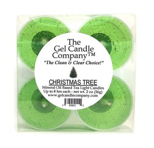 (image for) Christmas Tree Scented Gel Candle Tea Lights - 4 pk.