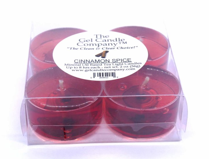 (image for) Cinnamon Spice Scented Gel Candle Tea Lights - 4 pk.