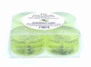 (image for) Coconut Lime Scented Gel Candle Tea Lights - 4 pk.