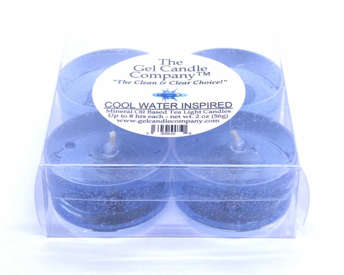 (image for) Coolwater Inspired Scented Gel Candle Tea Lights - 4 pk.