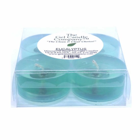 (image for) Eucalyptus Scented Gel Candle Tea Lights - 4 pk.