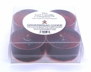 (image for) Gingerbread Cookie Scented Gel Candle Tea Lights - 4 pk.
