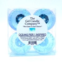 (image for) Oceans Pier 1 Inspired Scented Gel Candle Tea Lights - 4 pk.