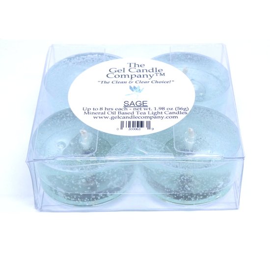 (image for) Sage Scented Gel Candle Tea Lights - 4 pk.