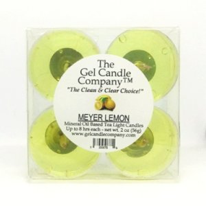 (image for) Meyer Lemon Scented Gel Candle Tea Lights - 4 pk.
