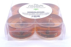 (image for) Sandalwood Scented Gel Candle Tea Lights - 4 pk.