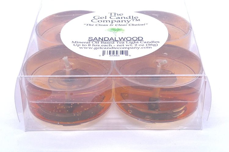 (image for) Sandalwood Scented Gel Candle Tea Lights - 4 pk.