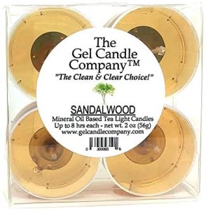 (image for) Sandalwood Scented Gel Candle Tea Lights - 4 pk.