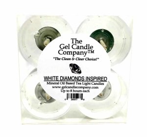 (image for) White Diamonds Inspired Scented Gel Candle Tea Lights - 4 pk.