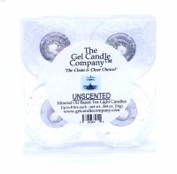 (image for) 4 Unscented Gel Candle Tea Lights (up to 8 hrs each)