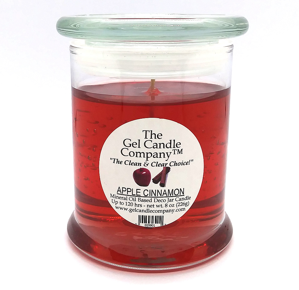 Apple Cinnamon Scented Gel Candle up to 120 Hour Deco Jar - Click Image to Close