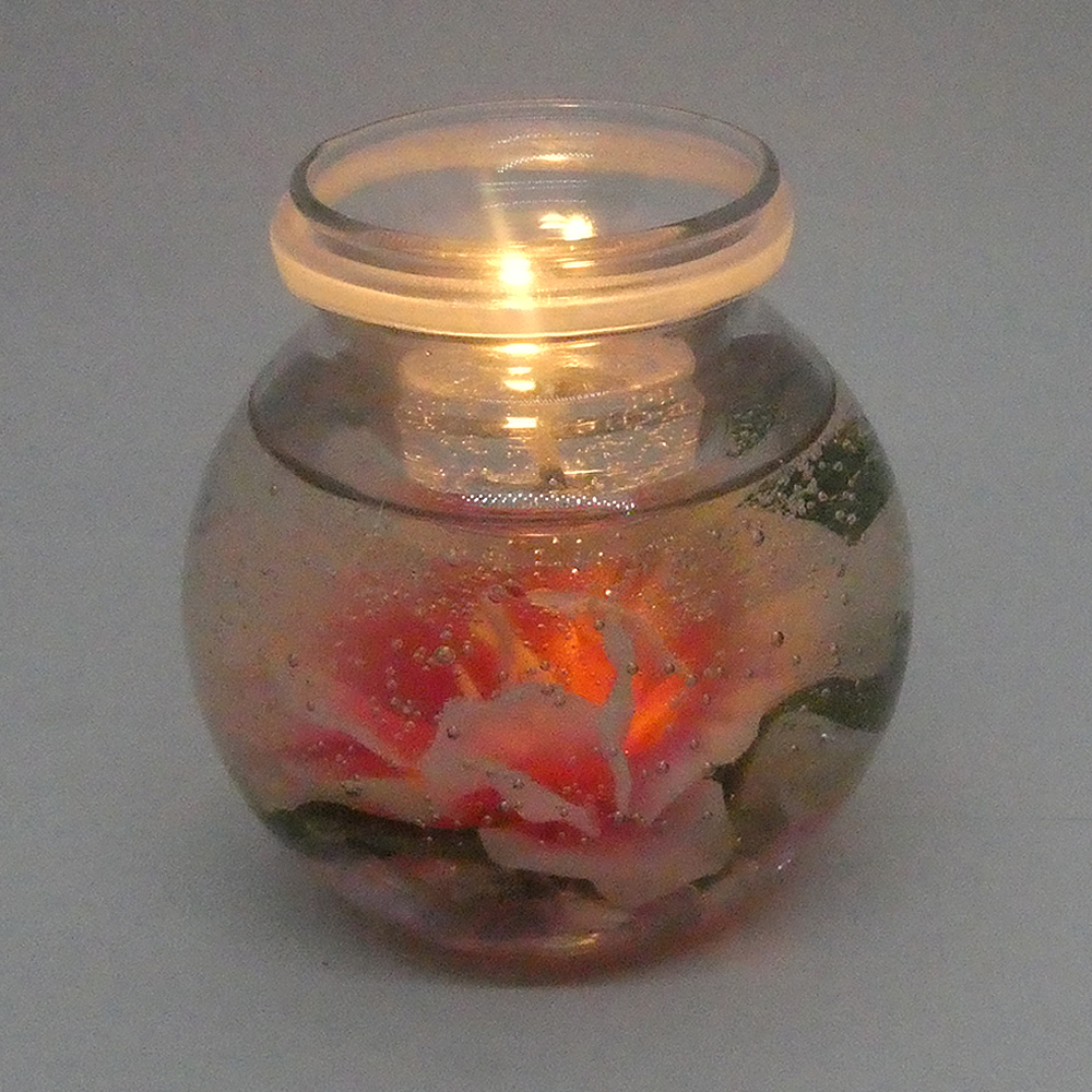 Azalea Forever Candle With Package Of 4 Gel Tea Lights - Click Image to Close