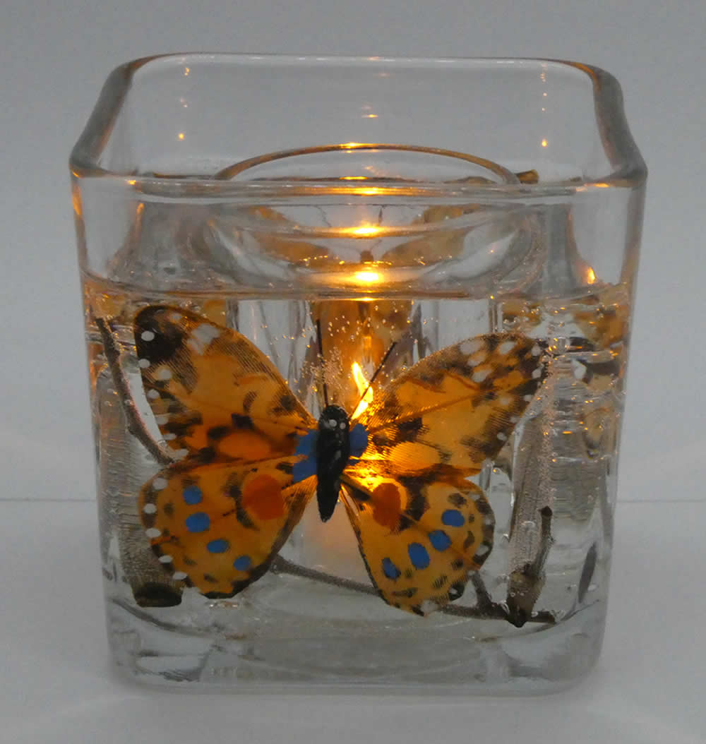 Flameless Colorful Butterfly Forever Gel Candle - Click Image to Close