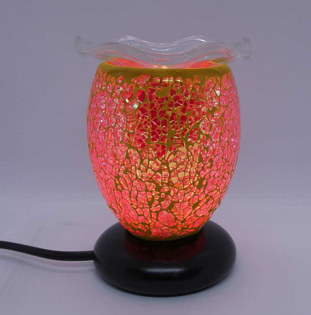 Coral Cracked Cylinder Dimmable Diffuser Warmer - Click Image to Close