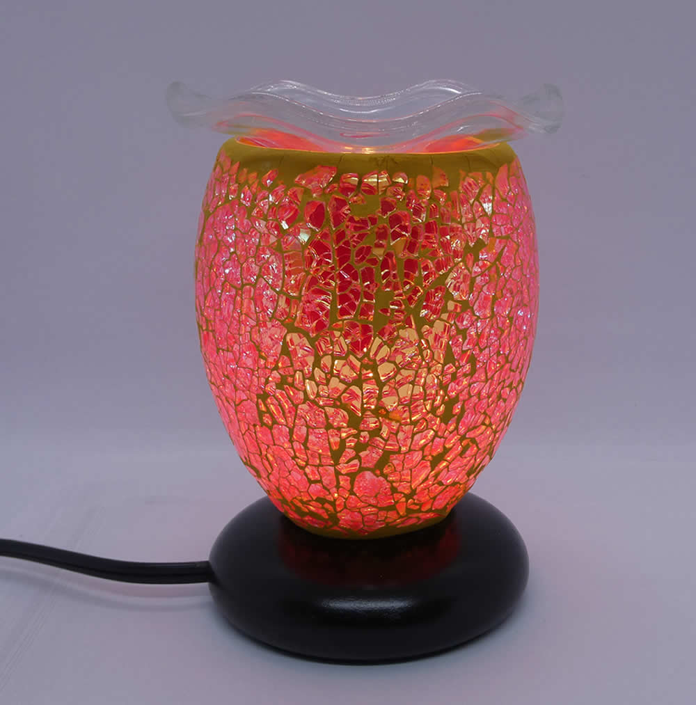 Coral Cracked Cylinder Dimmable Diffuser Warmer